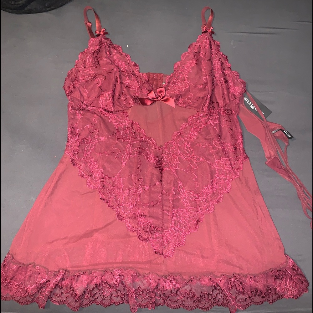 Plus size Lacey babydoll W/ matching thong!